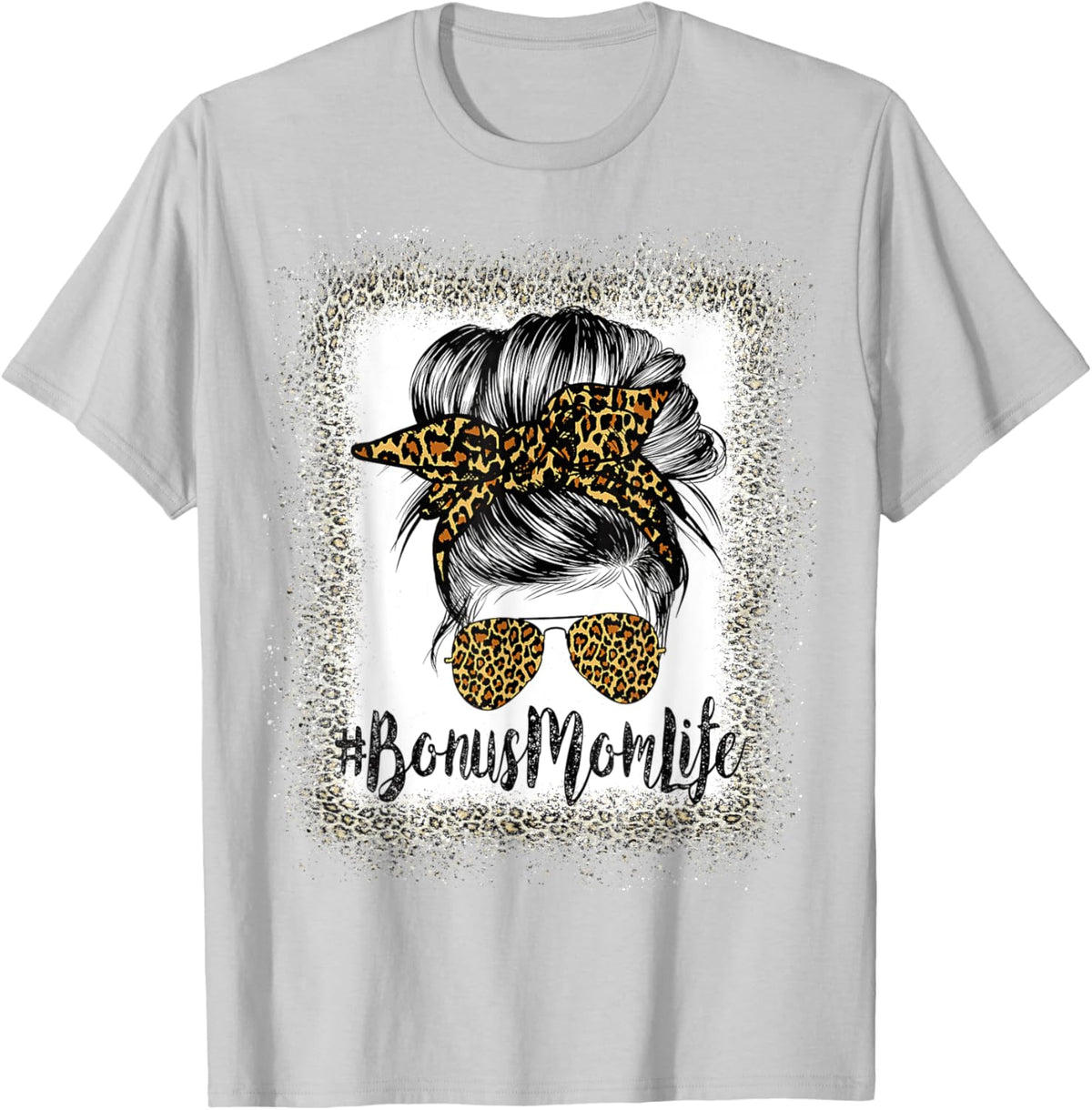 Bonus Mom Life Hair Bandana Glasses Leopard Mother&#39;s Day T