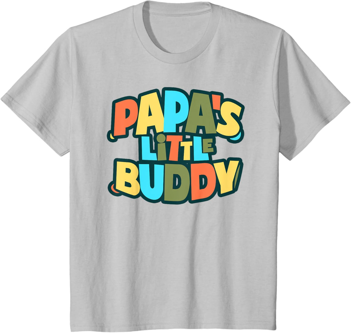 Kids Papa&#39;s Little Buddy Shirt Cute Toddlers Fathers Day Outfit
