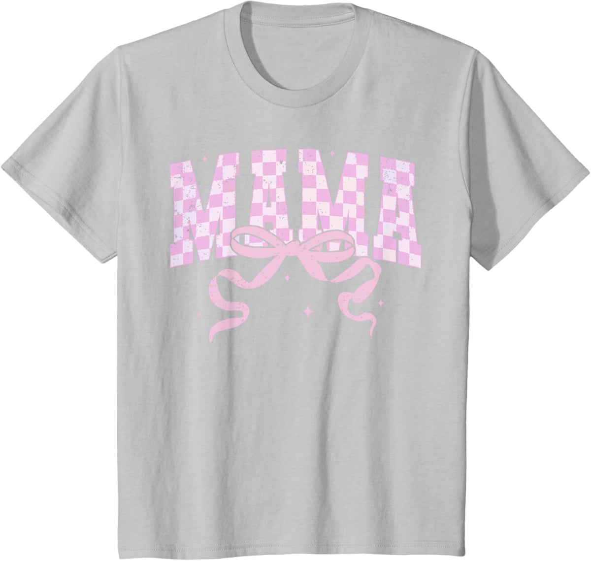 Retro Checkered Mama Coquette Mother&#39;s Day Pink Bow