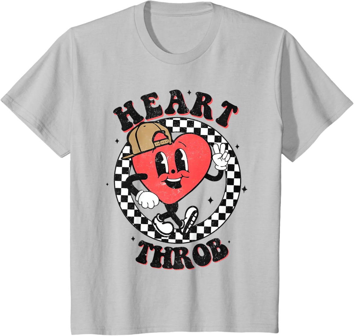 Retro Heart Throb Checkered Kid Preschool Boy Valentines Day