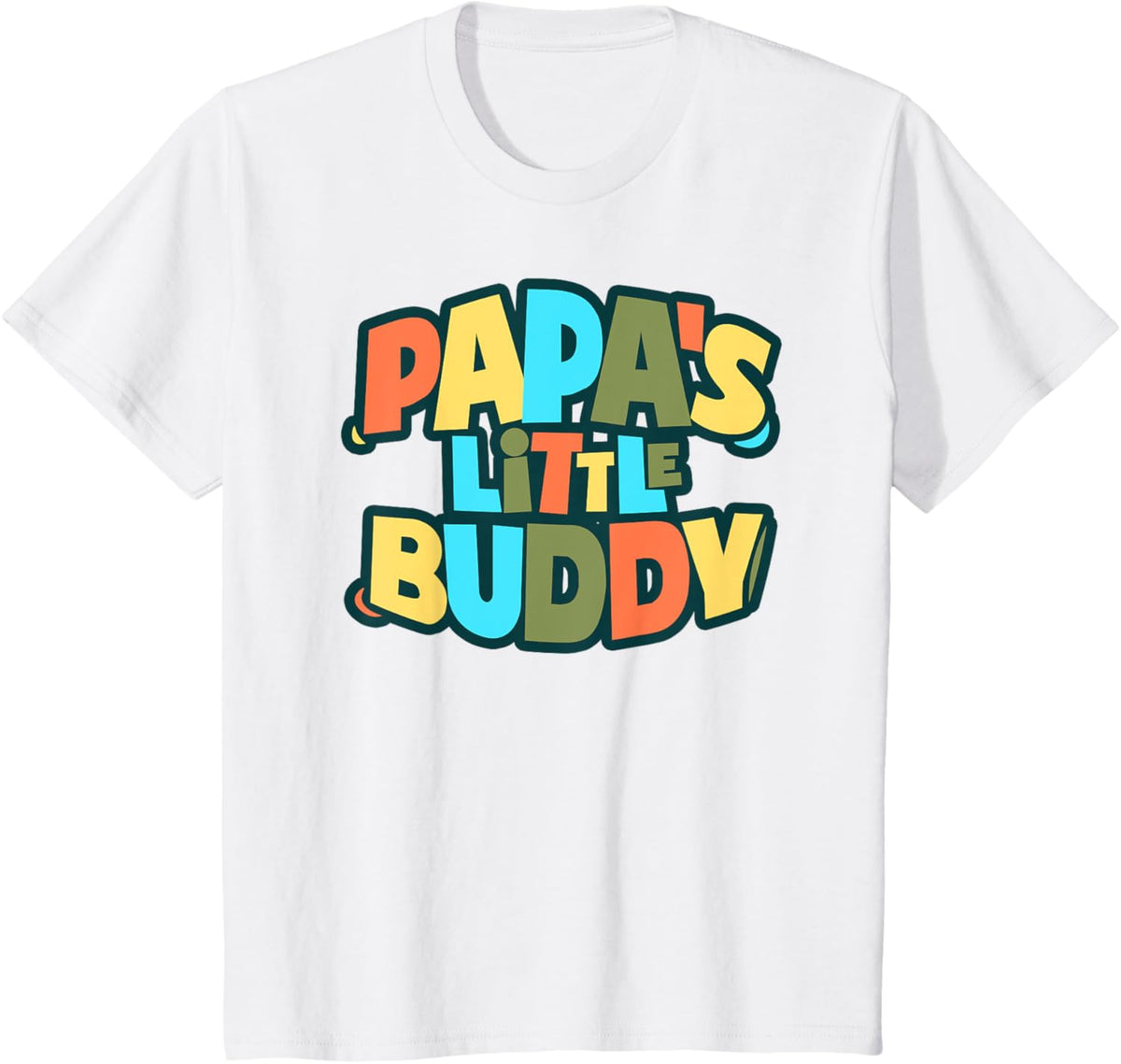 Kids Papa&#39;s Little Buddy Shirt Cute Toddlers Fathers Day Outfit