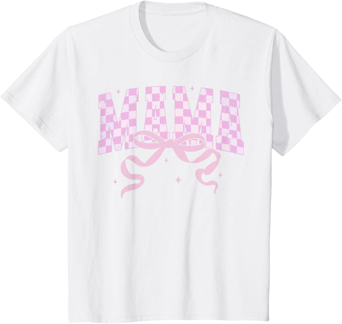 Retro Checkered Mama Coquette Mother&#39;s Day Pink Bow