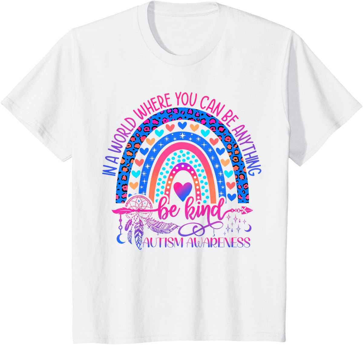 Autism Awareness Be Kind Leopard Rainbow Choose Kindness