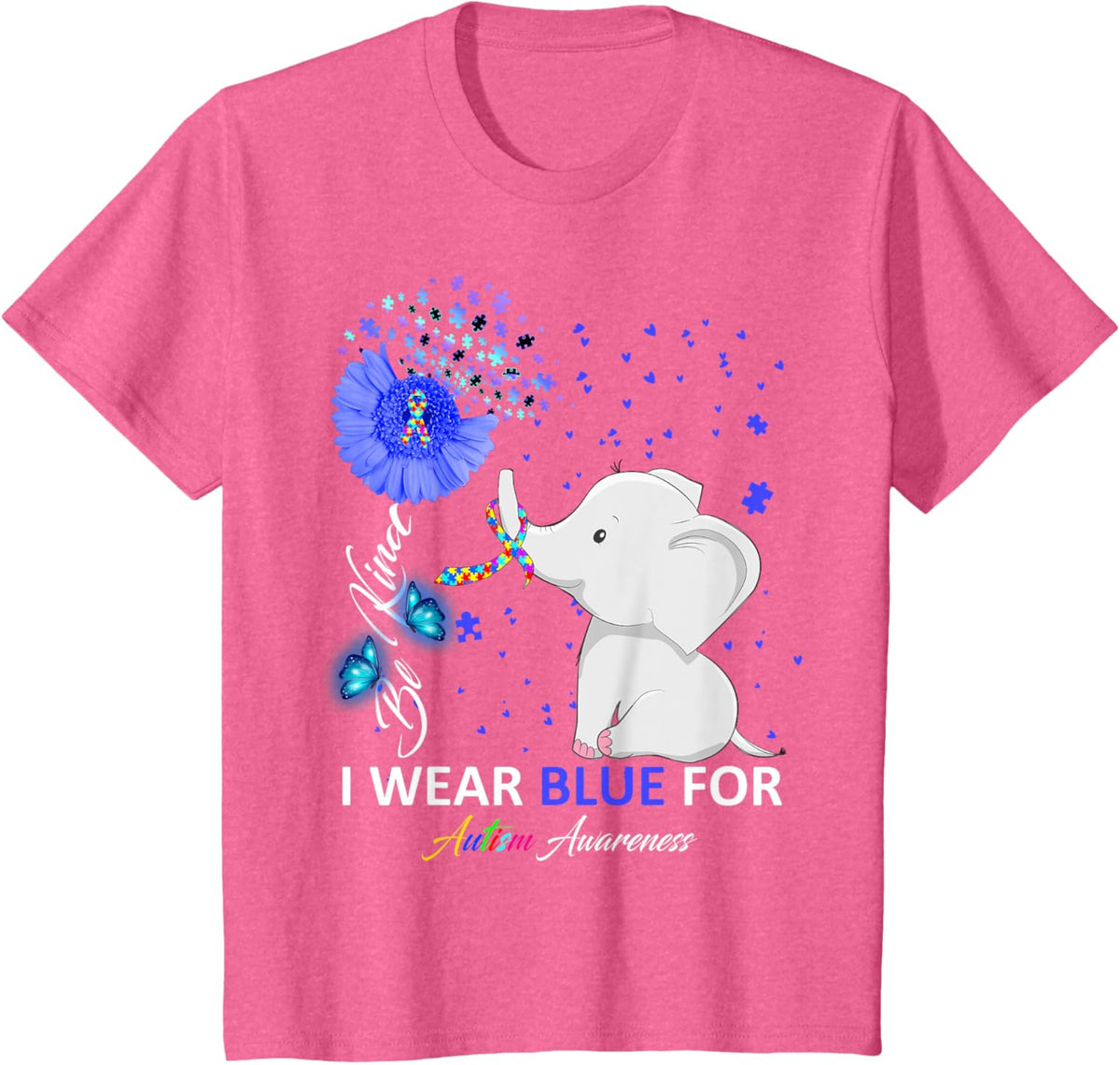 I Wear Blue Autism Awareness - Elephant Autism Awareness