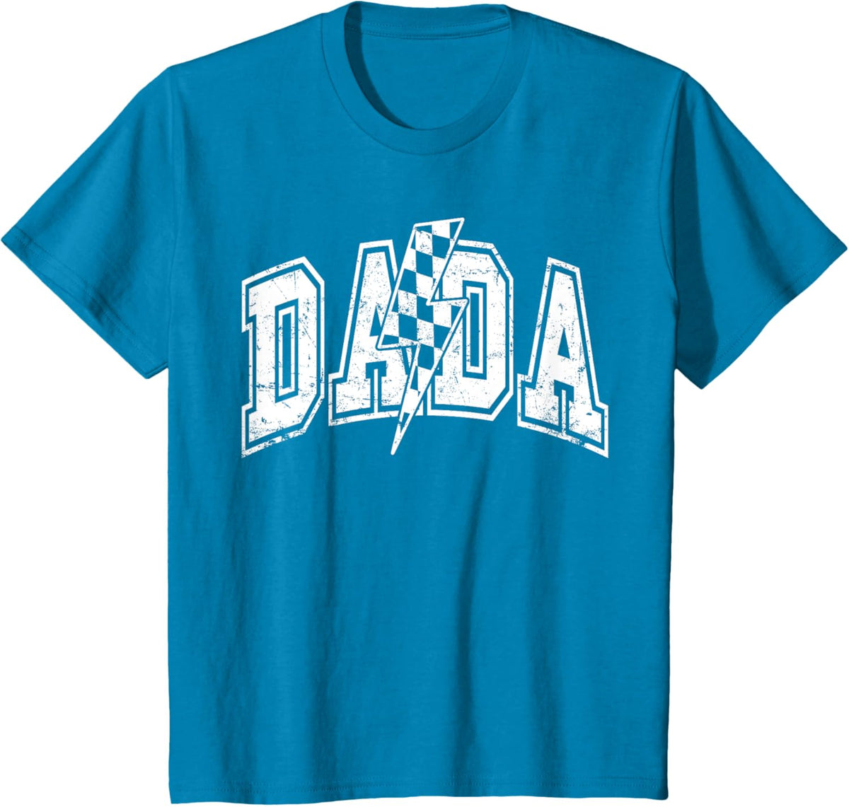 Dada Lightning Bolt Checkered Varsity Dad Men Father&#39;s Day