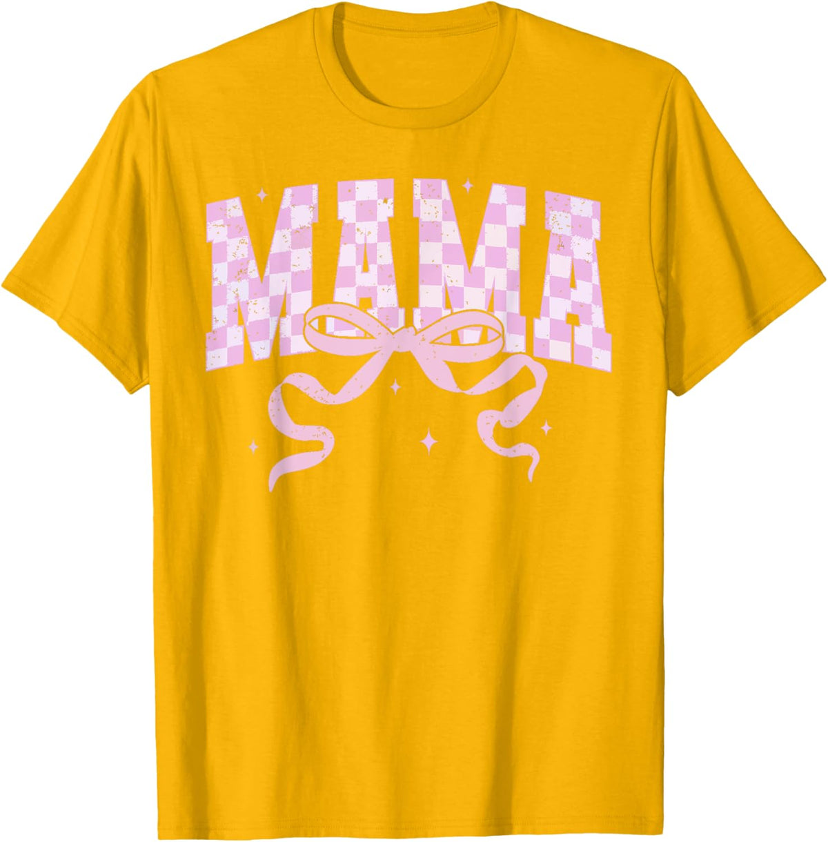 Retro Checkered Mama Coquette Mother&#39;s Day Pink Bow