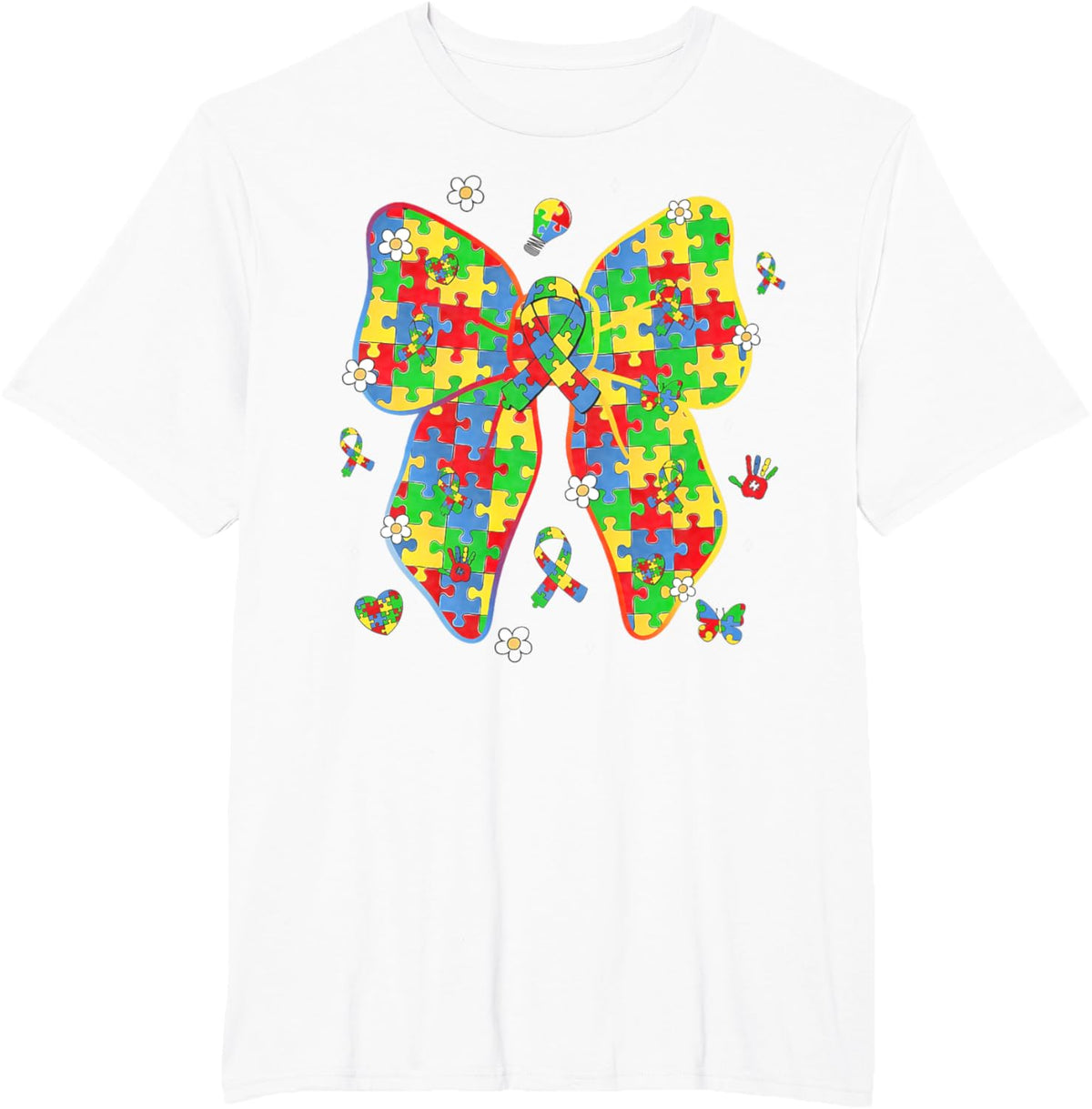 Autism Awareness Coquette Bow Puzzle Bow Women Kids Girl Boy