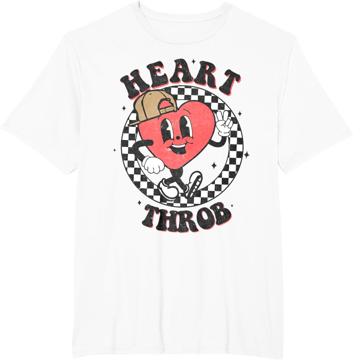 Retro Heart Throb Checkered Kid Preschool Boy Valentines Day