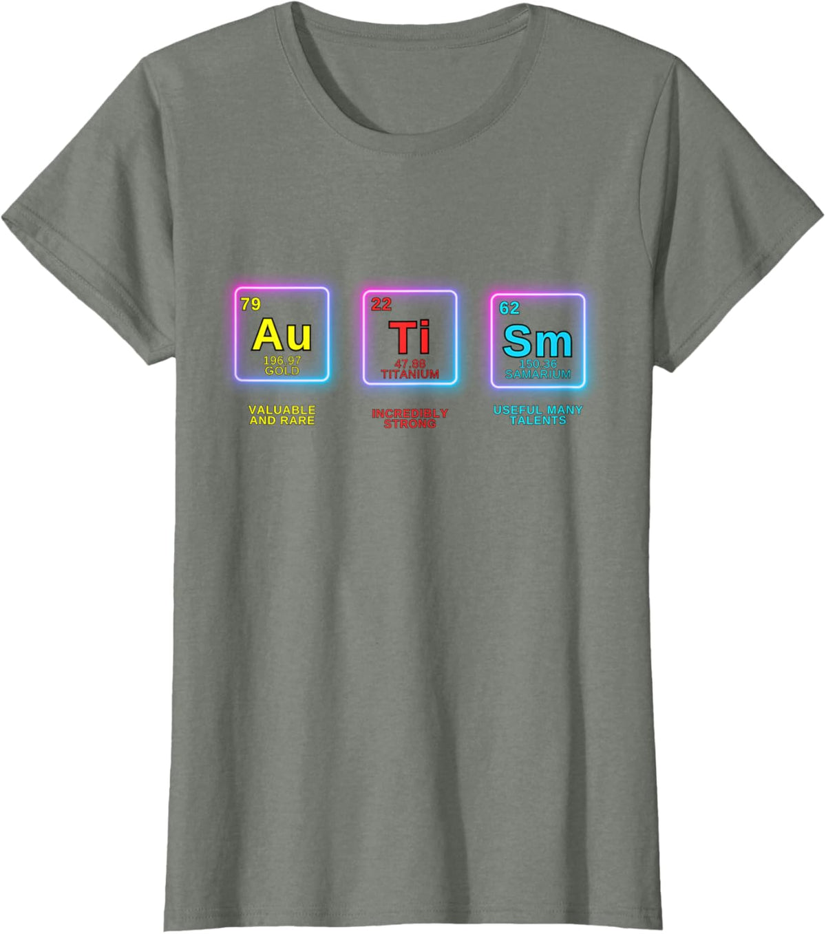 Autism Awareness Kids Women Men Elements Periodic Table ASD