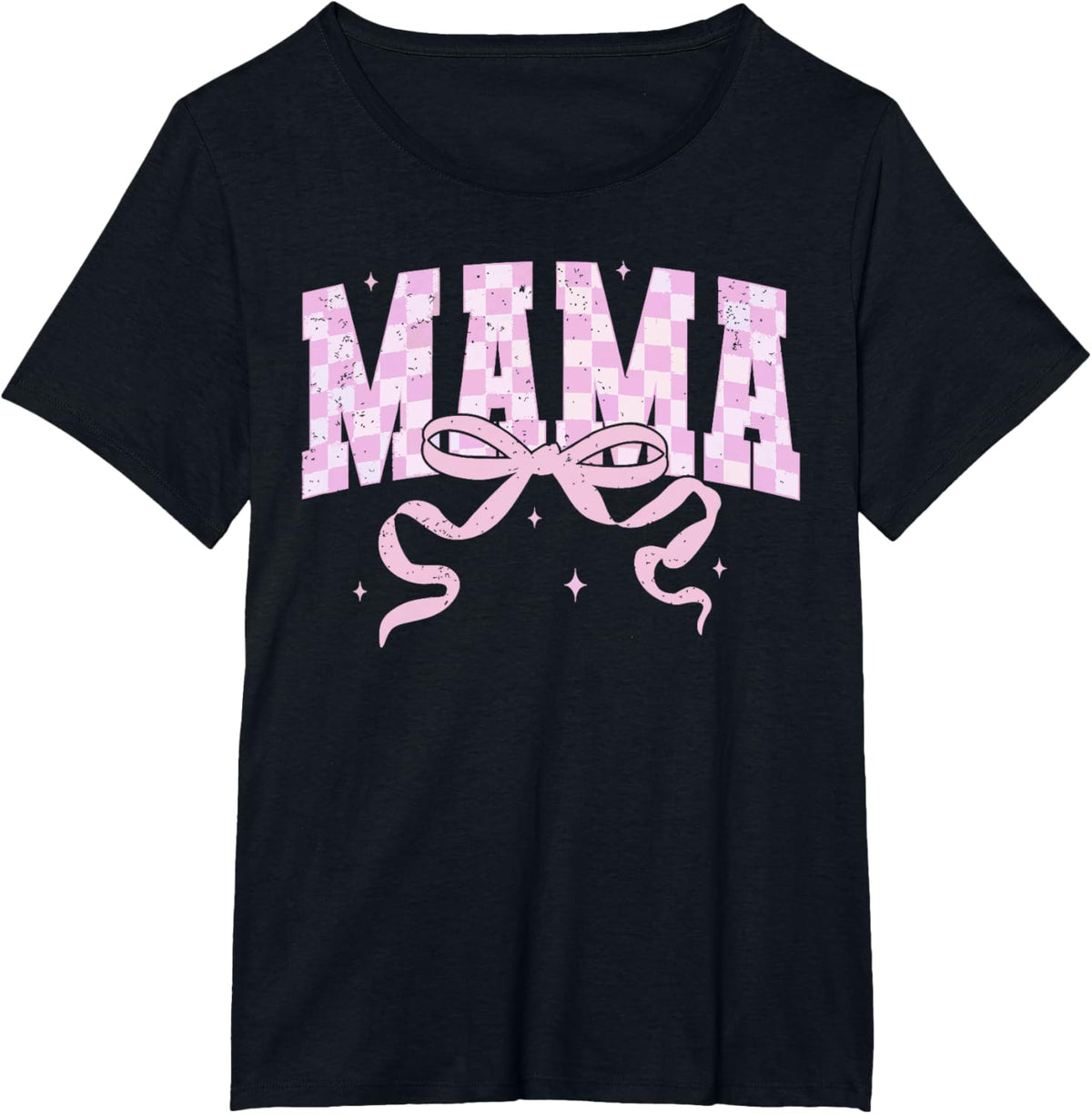 Retro Checkered Mama Coquette Mother&#39;s Day Pink Bow