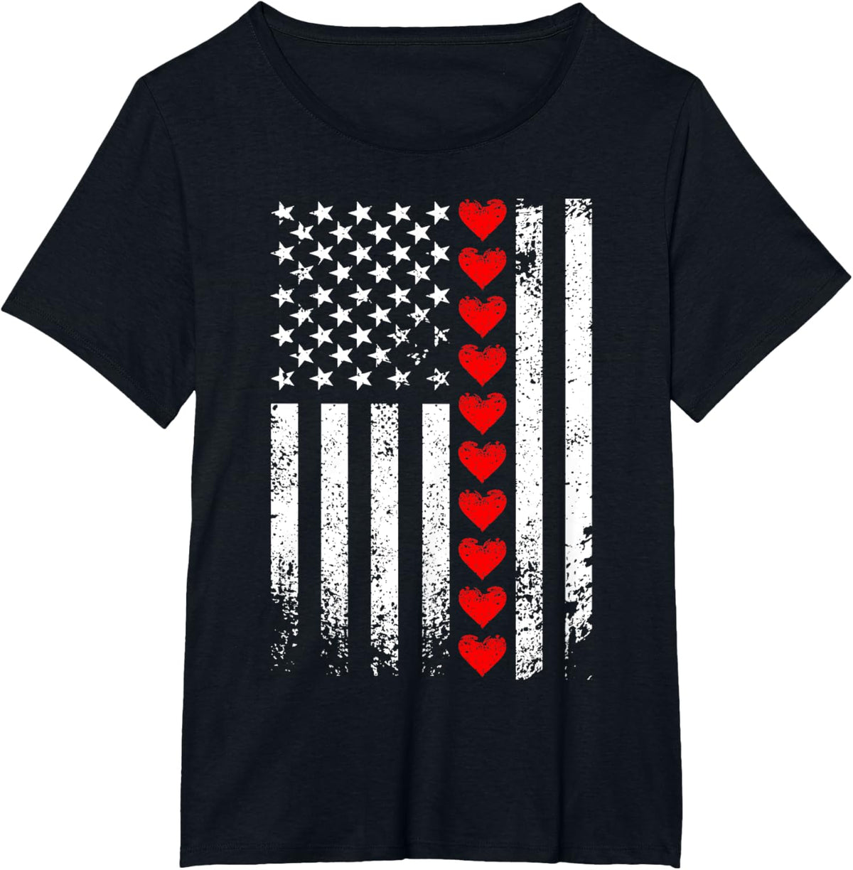 Vintage Valentines Day American Flag Hearts Mens Boys Kids