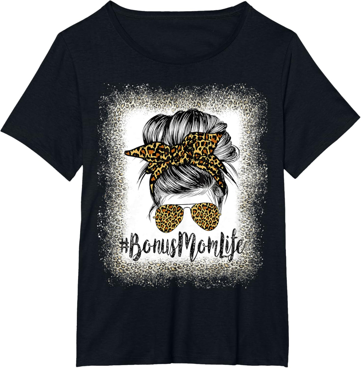 Bonus Mom Life Hair Bandana Glasses Leopard Mother&#39;s Day T