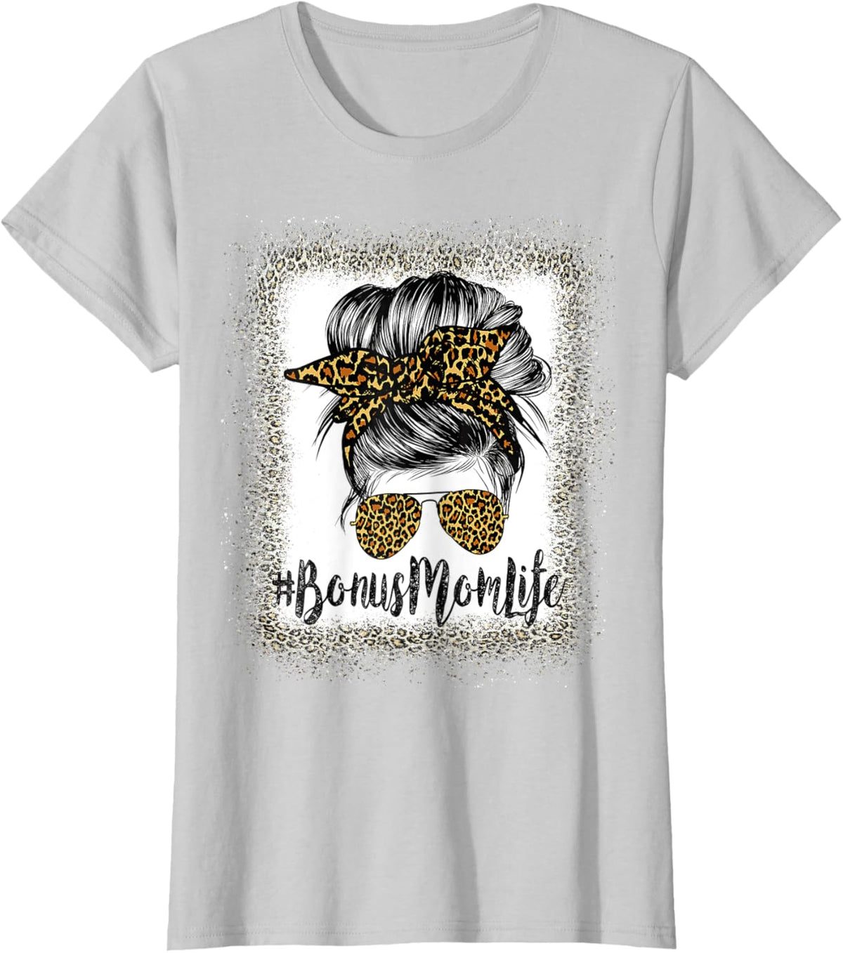 Bonus Mom Life Hair Bandana Glasses Leopard Mother&#39;s Day T