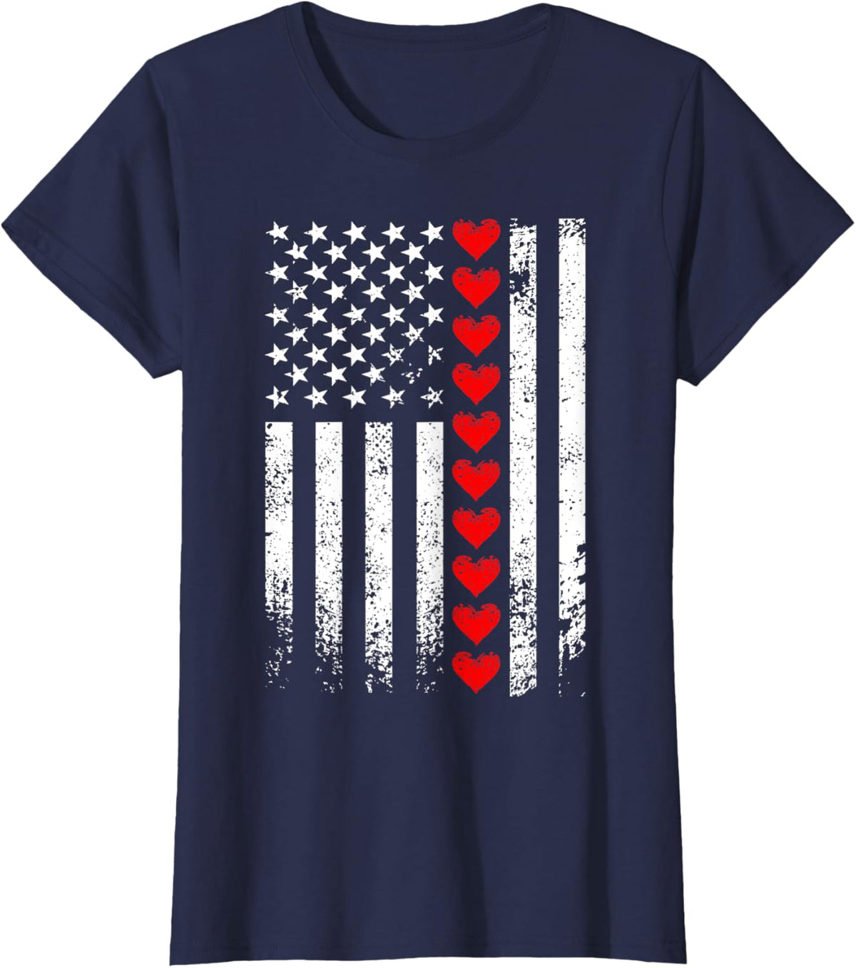 Vintage Valentines Day American Flag Hearts Mens Boys Kids