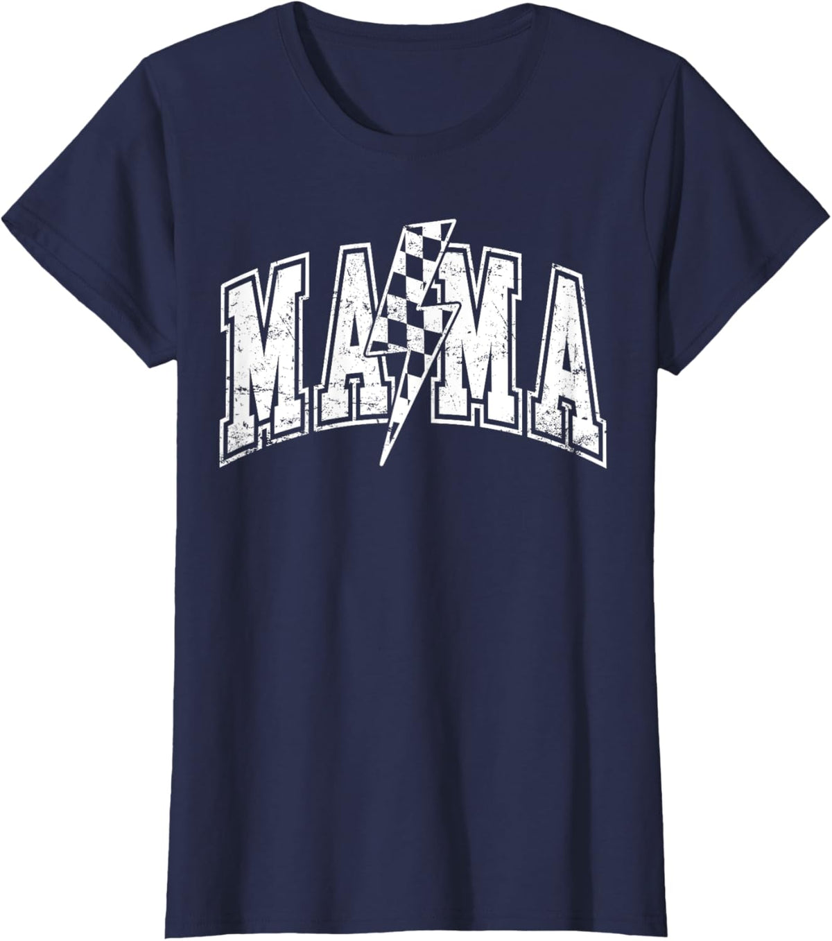Mama Lightning Bolt Checkered Varsity Mom Women Mother&#39;s Day Mother Shirt