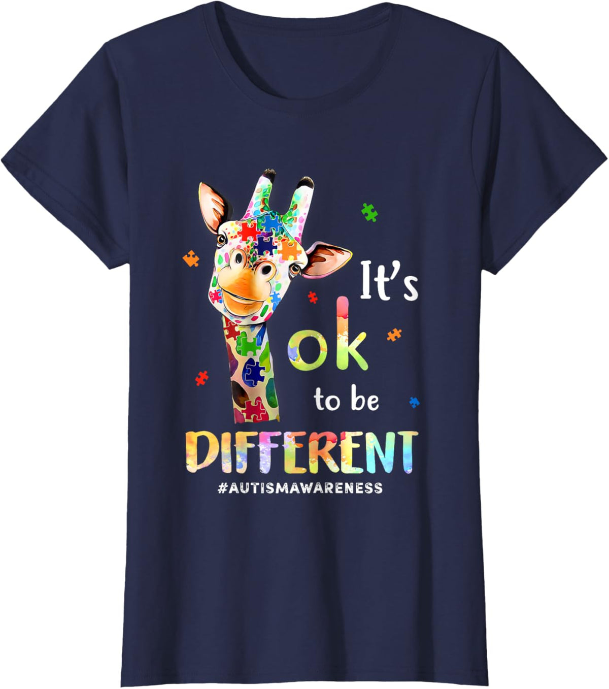 Its Ok To Be Different Autism Awareness Giraffe