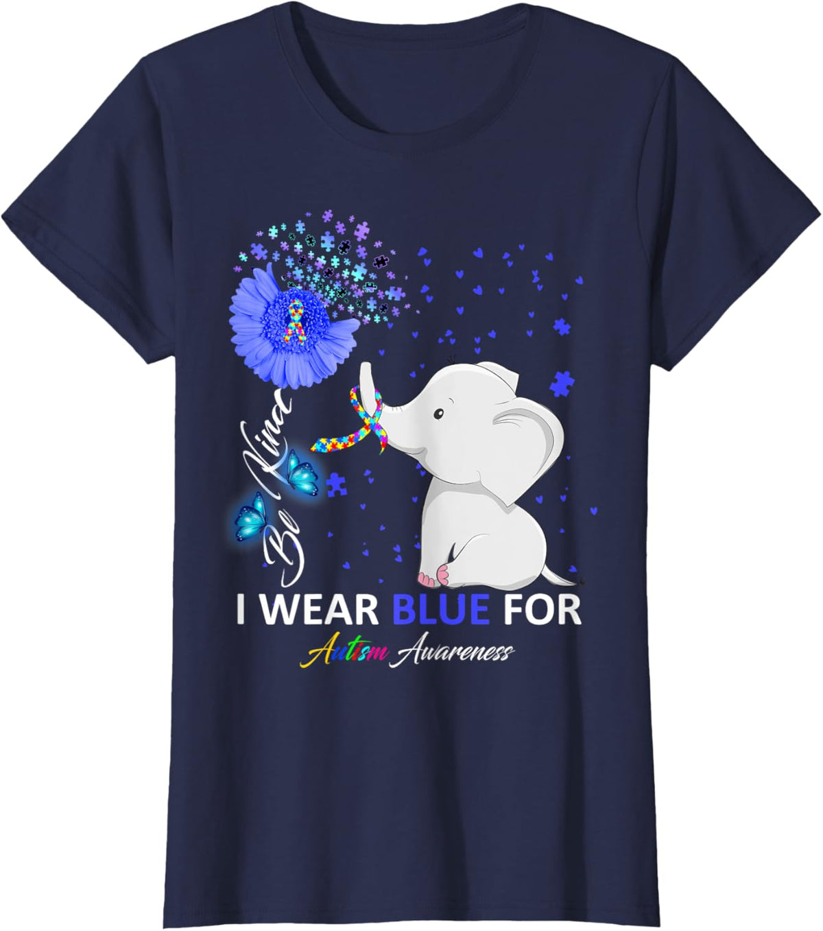 I Wear Blue Autism Awareness - Elephant Autism Awareness