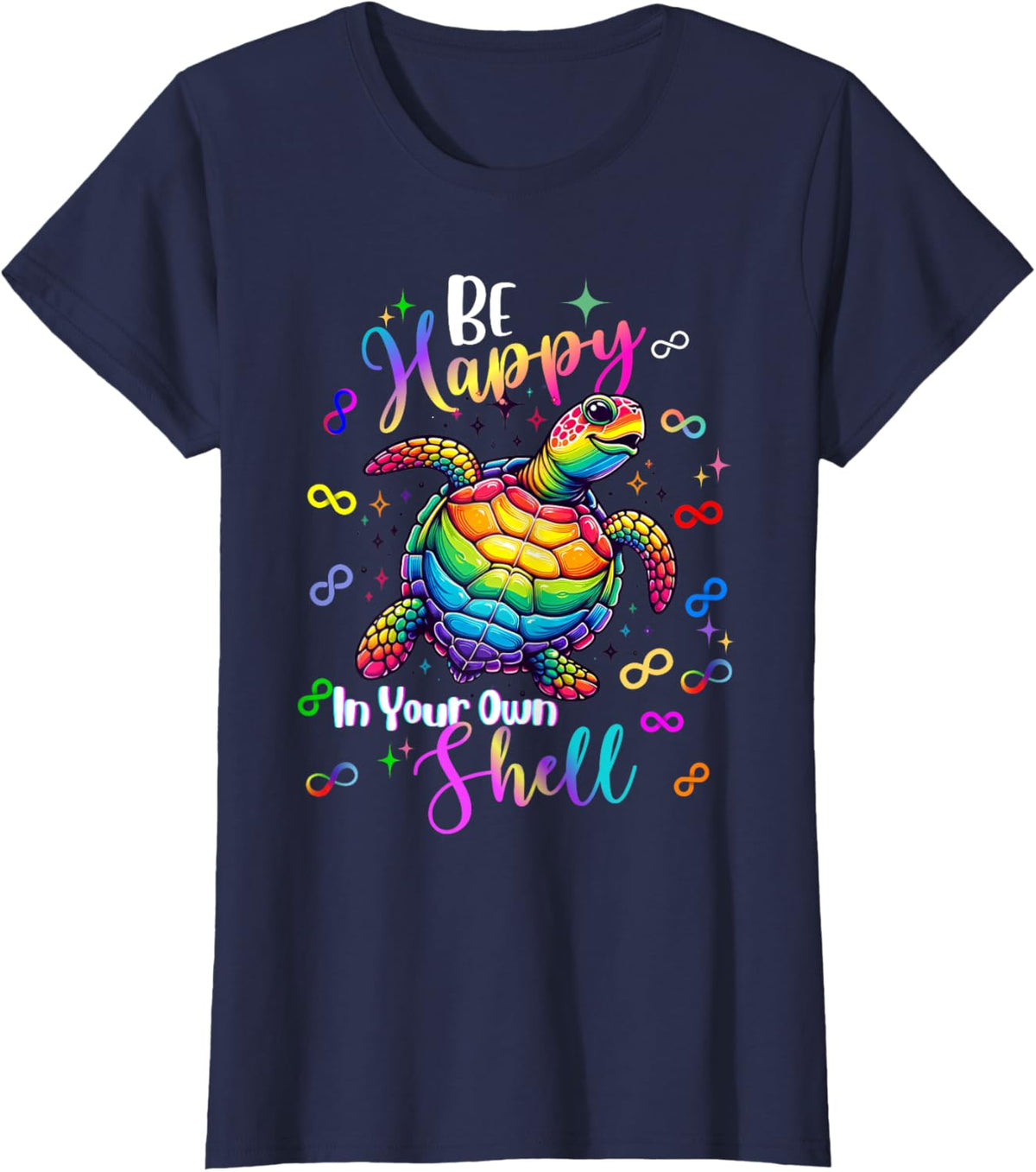 Rainbow Turtle Be Happy In Your Own Shell Autism Awareness
