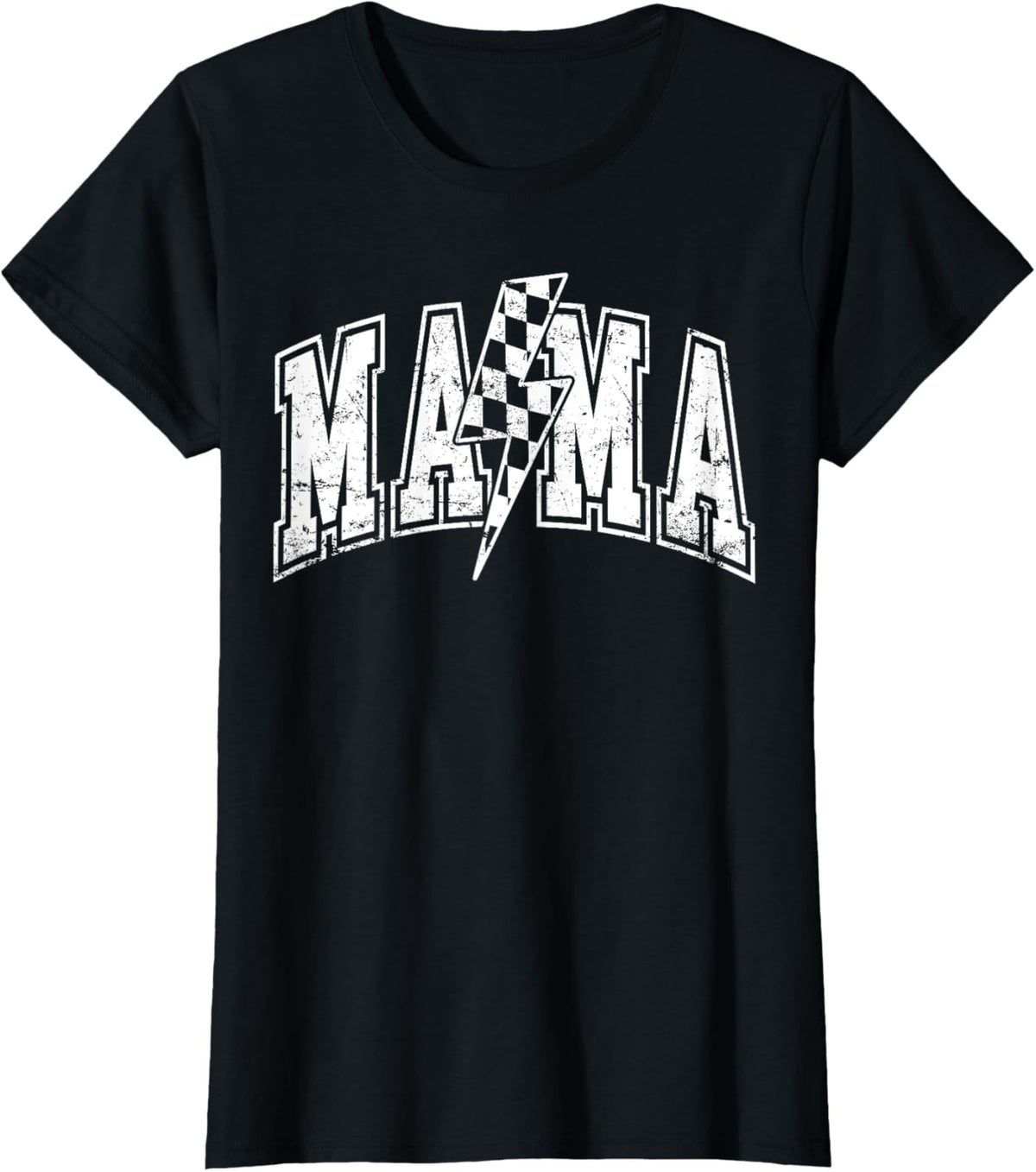 Mama Lightning Bolt Checkered Varsity Mom Women Mother&#39;s Day Mother Shirt