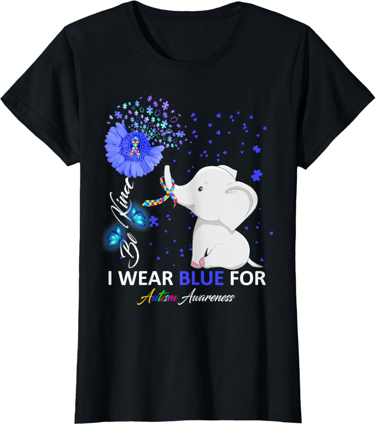 I Wear Blue Autism Awareness - Elephant Autism Awareness