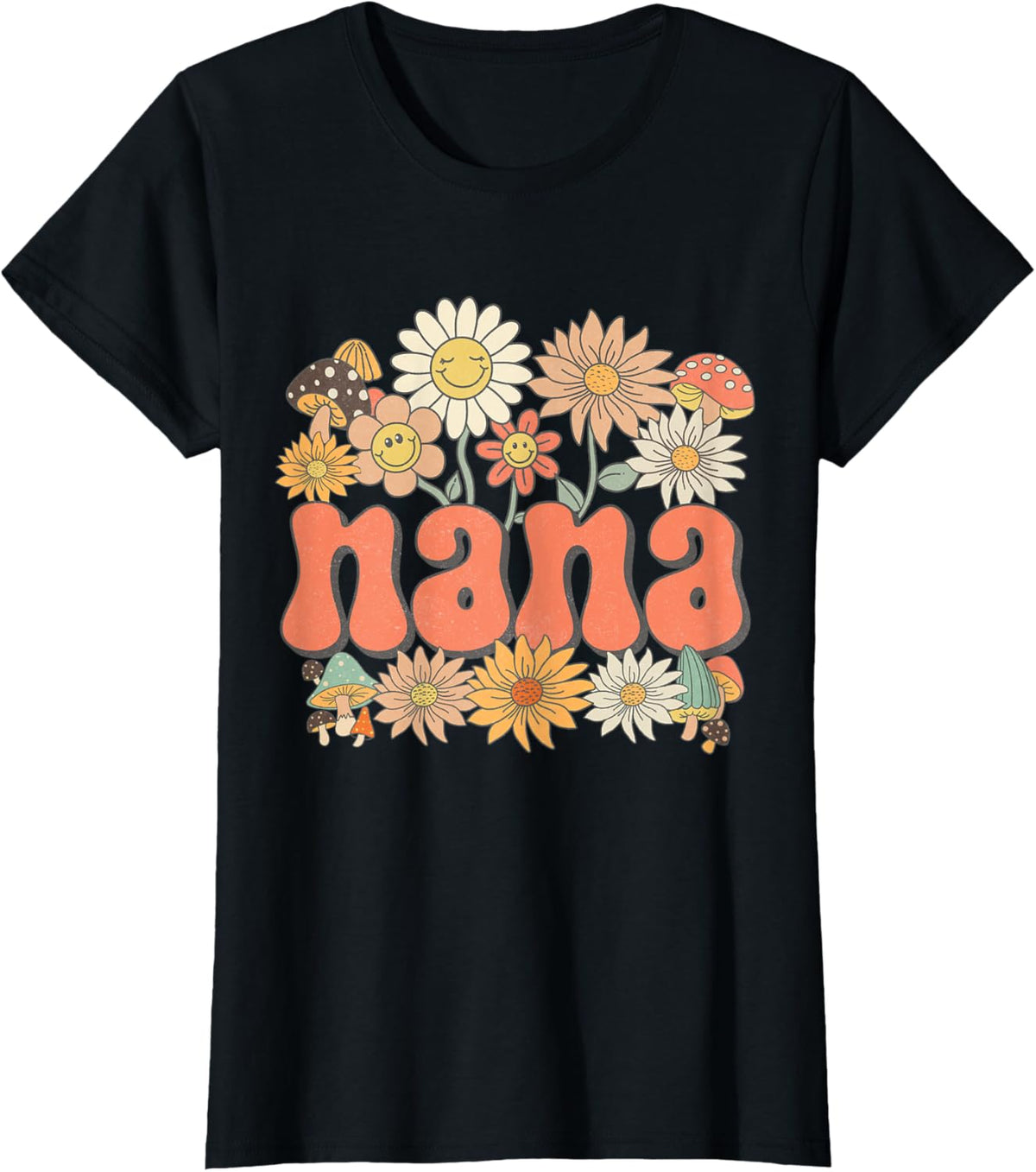 Groovy Nana Floral Hippie Retro Daisy Flower Mother&#39;s Day