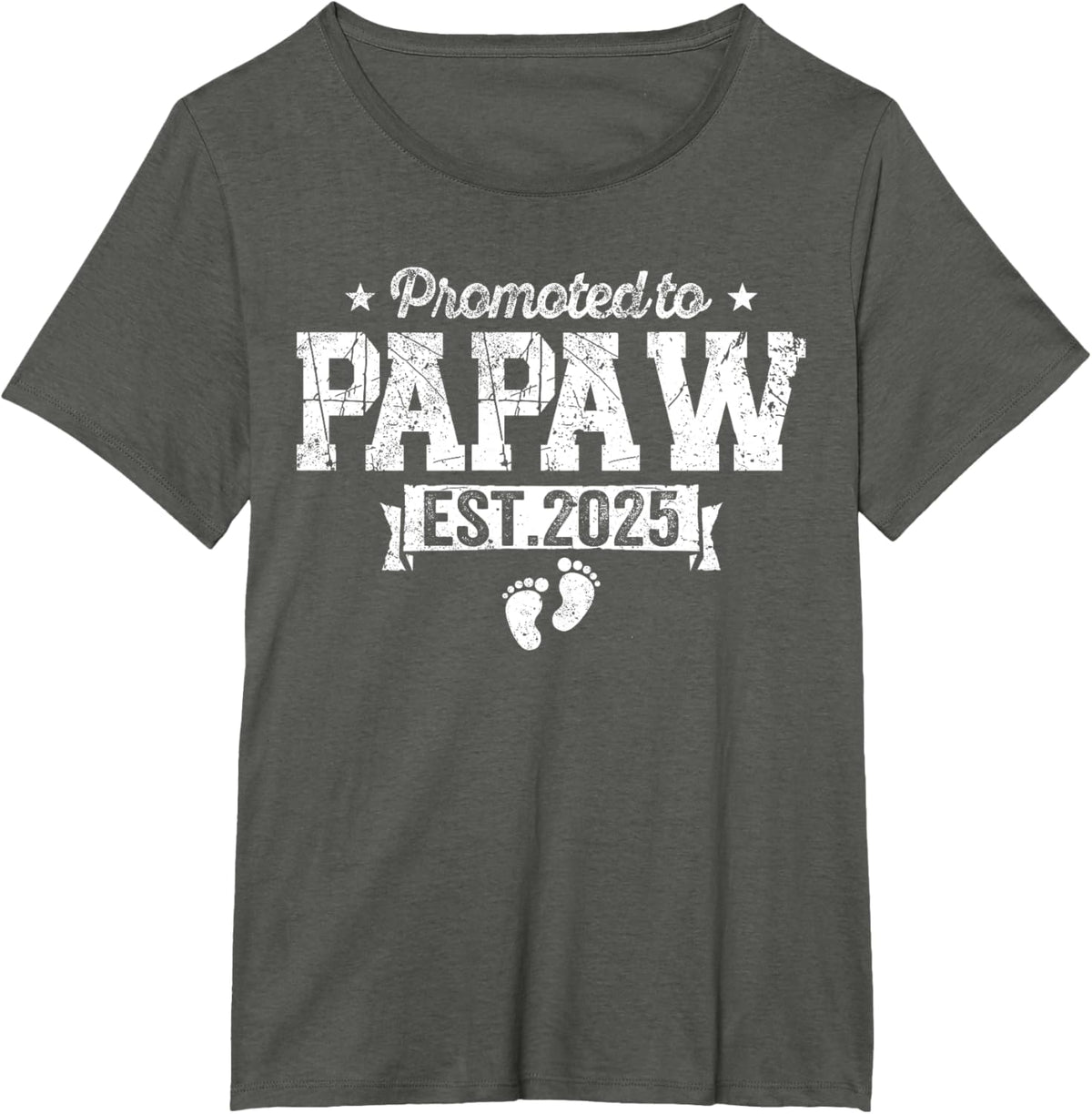 Retro Promoted To Papaw 2025 New Papaw First Father&#39;s Day T-Shirt, Small, Black