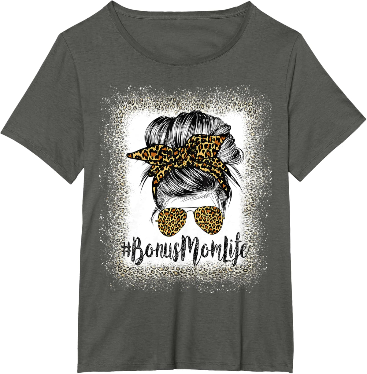 Bonus Mom Life Hair Bandana Glasses Leopard Mother&#39;s Day T