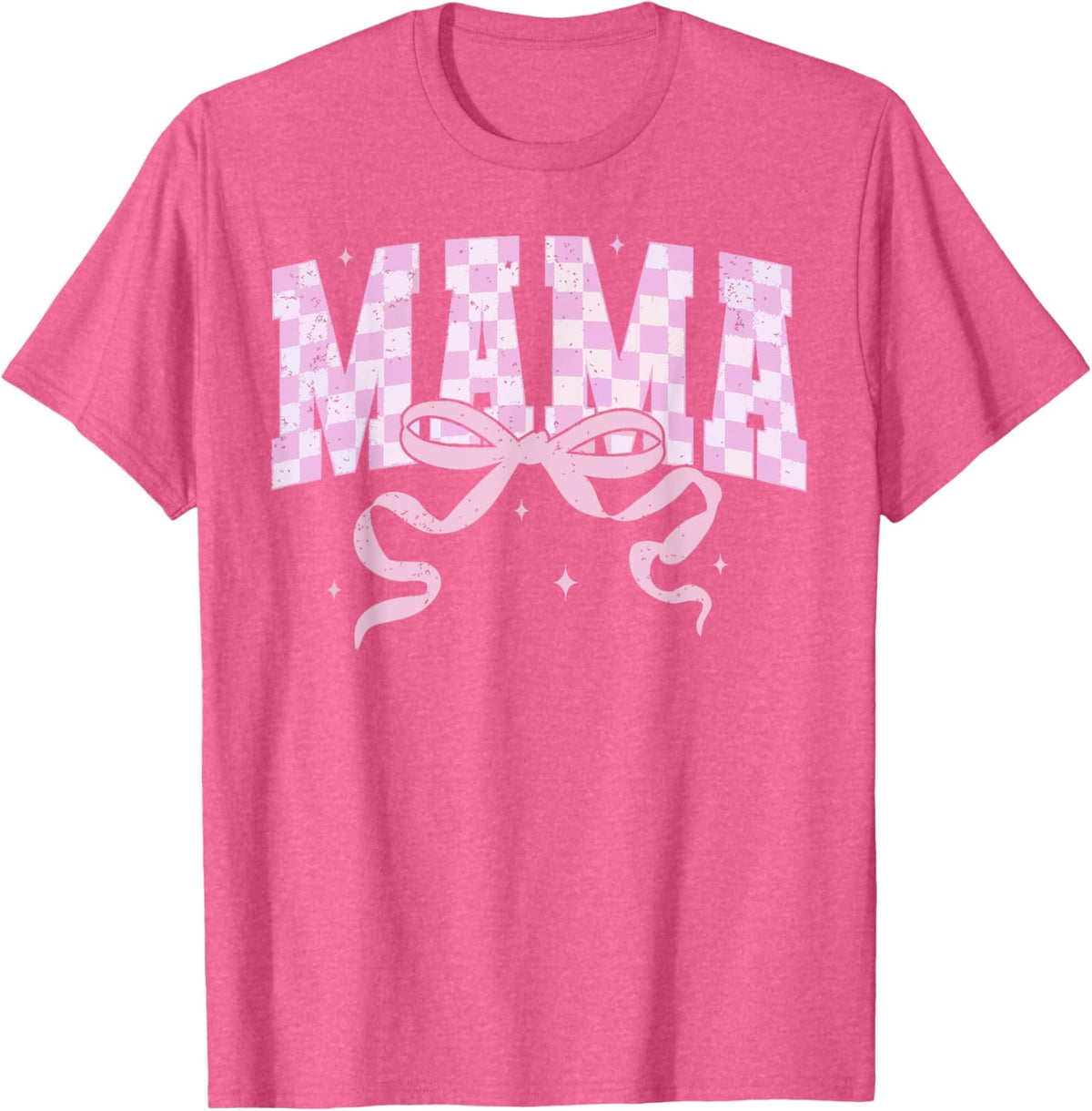 Retro Checkered Mama Coquette Mother&#39;s Day Pink Bow