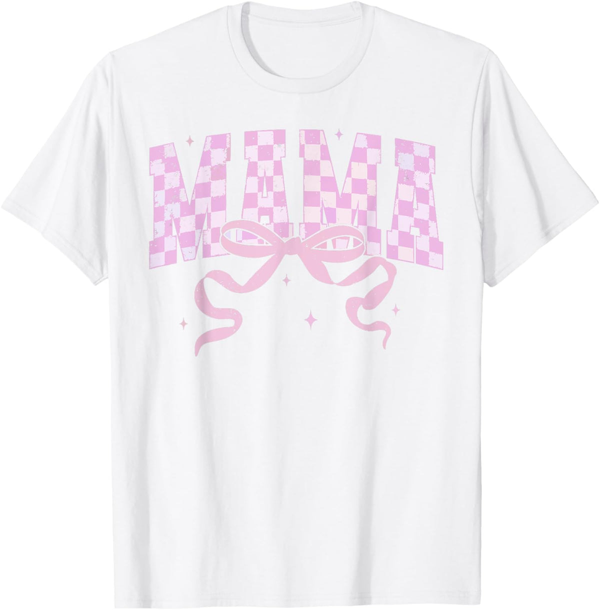 Retro Checkered Mama Coquette Mother&#39;s Day Pink Bow