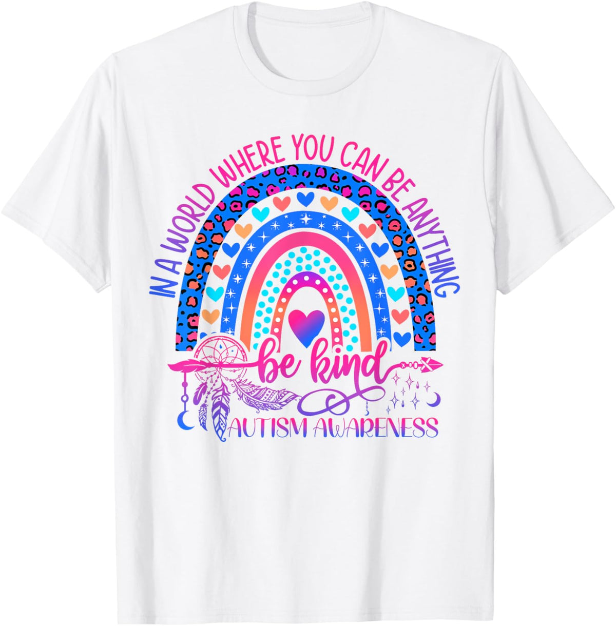 Autism Awareness Be Kind Leopard Rainbow Choose Kindness