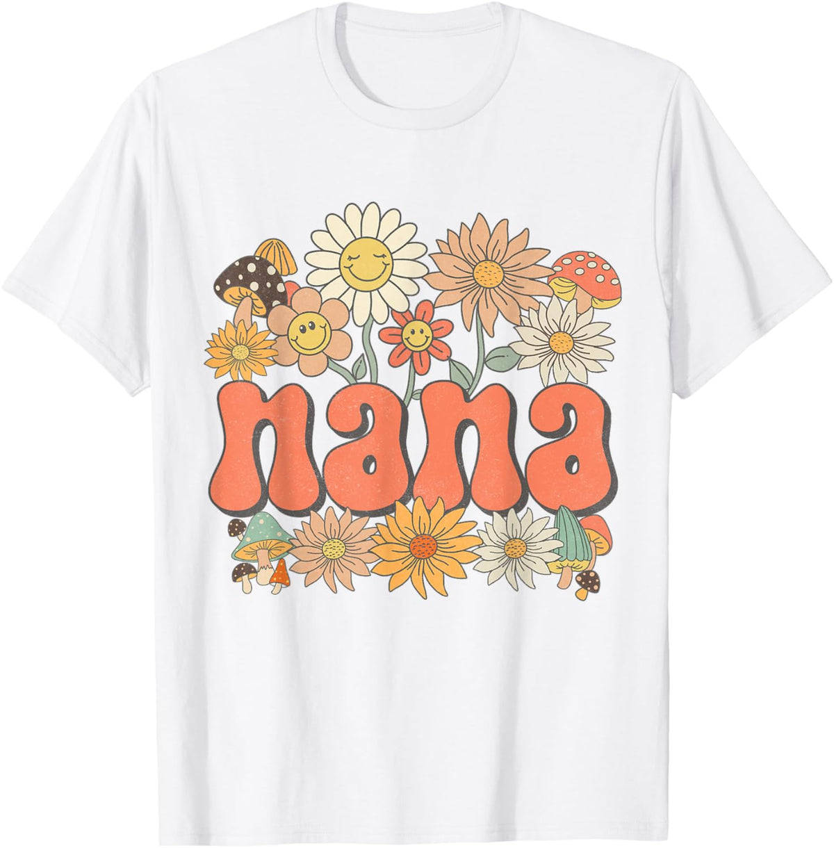 Groovy Nana Floral Hippie Retro Daisy Flower Mother&#39;s Day