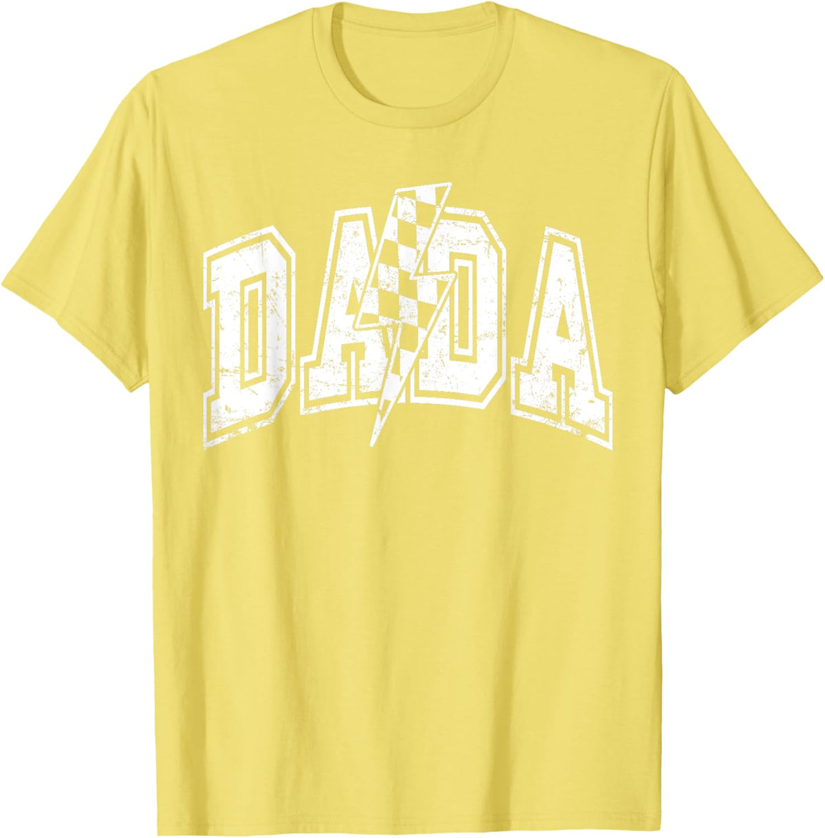 Dada Lightning Bolt Checkered Varsity Dad Men Father&#39;s Day
