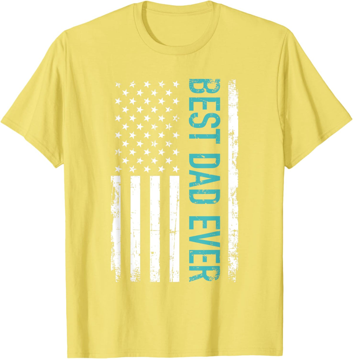 Father&#39;s day Best dad ever with US american flag Short Sleeve