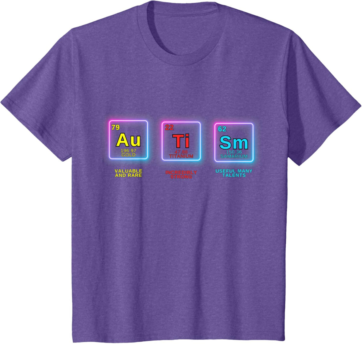 Autism Awareness Kids Women Men Elements Periodic Table ASD