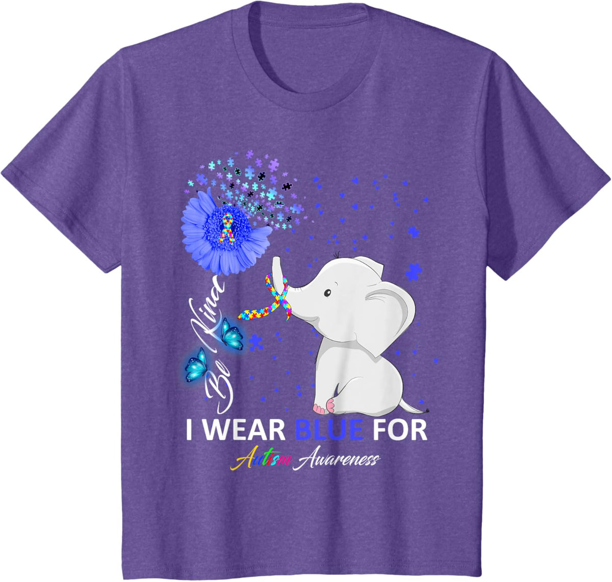 I Wear Blue Autism Awareness - Elephant Autism Awareness