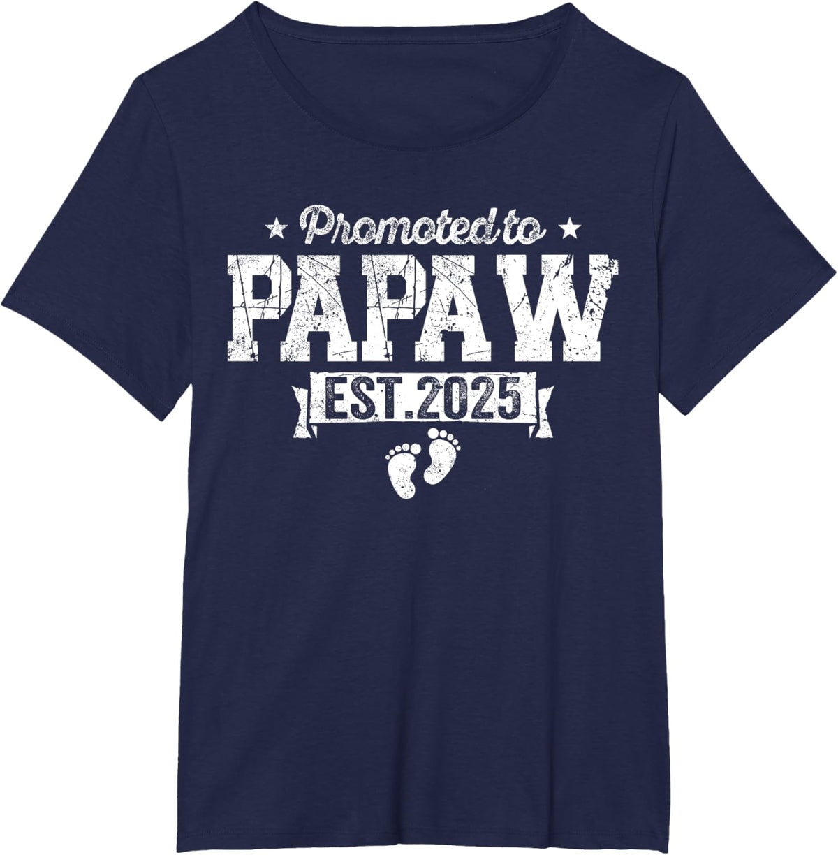 Retro Promoted To Papaw 2025 New Papaw First Father&#39;s Day T-Shirt, Small, Black