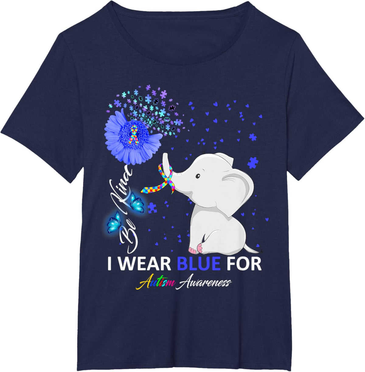 I Wear Blue Autism Awareness - Elephant Autism Awareness