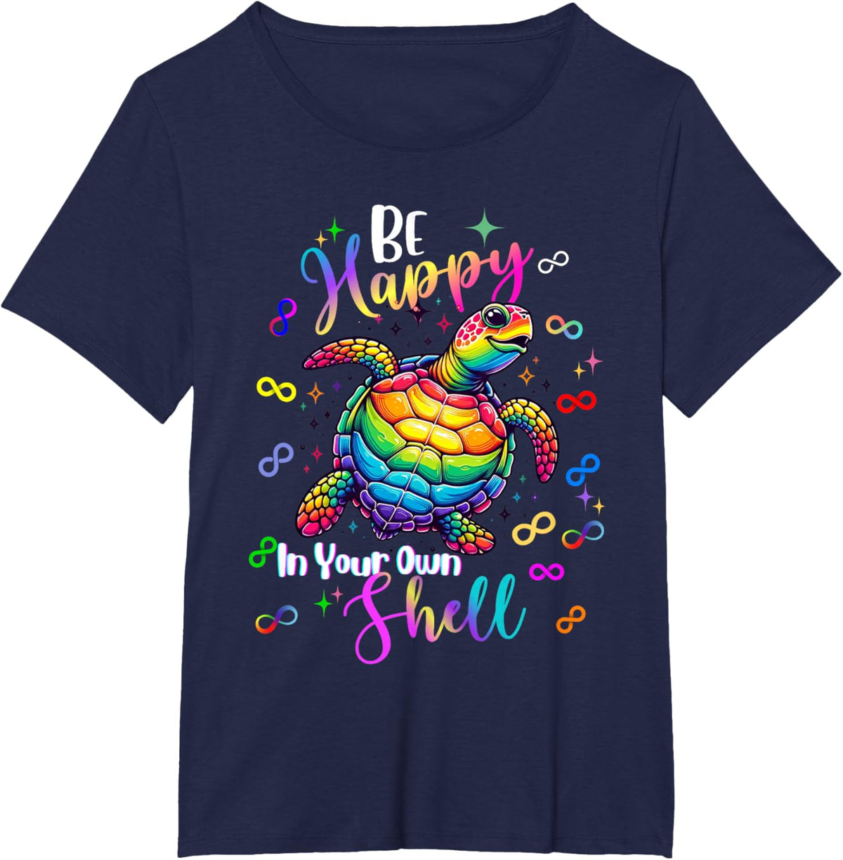 Rainbow Turtle Be Happy In Your Own Shell Autism Awareness