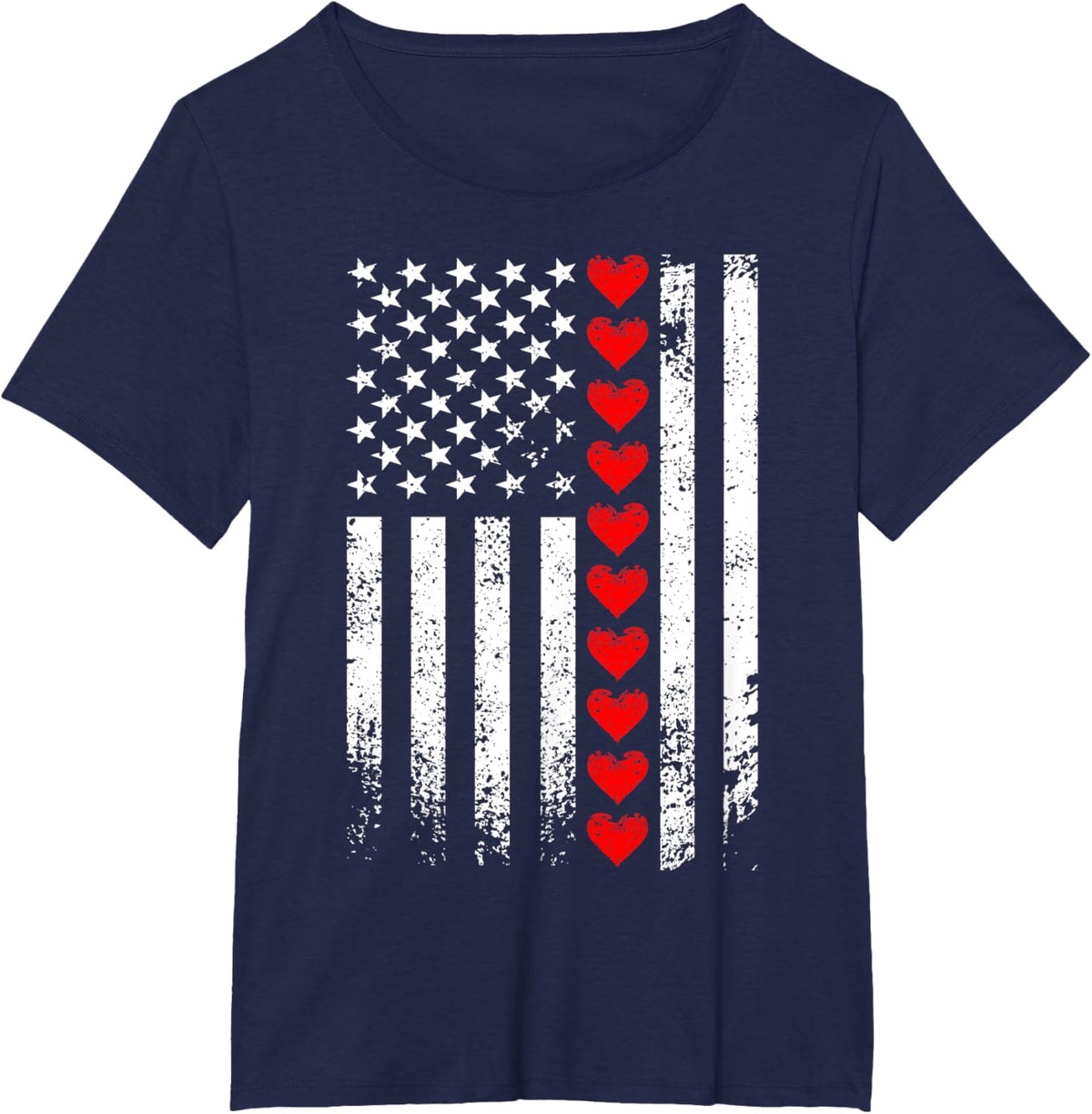 Vintage Valentines Day American Flag Hearts Mens Boys Kids