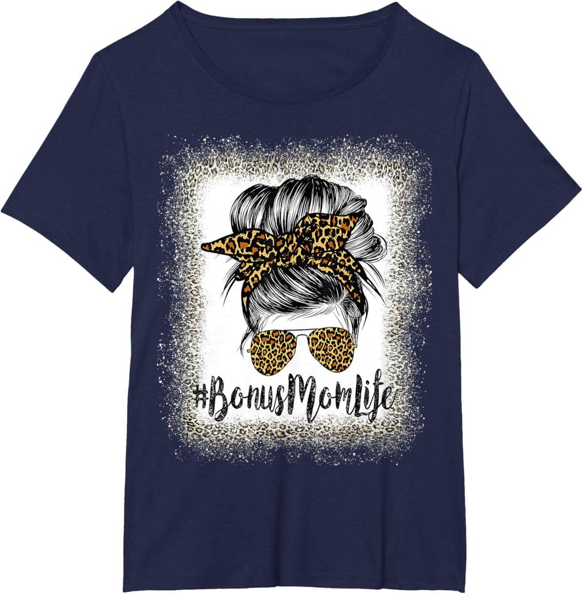 Bonus Mom Life Hair Bandana Glasses Leopard Mother&#39;s Day T