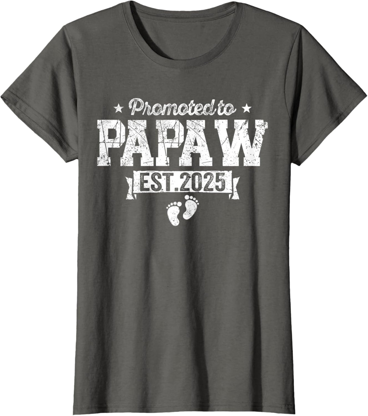 Retro Promoted To Papaw 2025 New Papaw First Father&#39;s Day T-Shirt, Small, Black