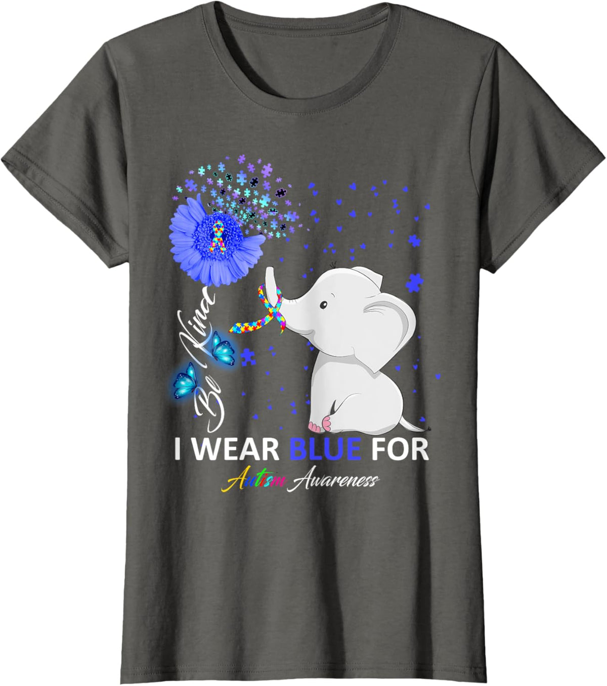 I Wear Blue Autism Awareness - Elephant Autism Awareness
