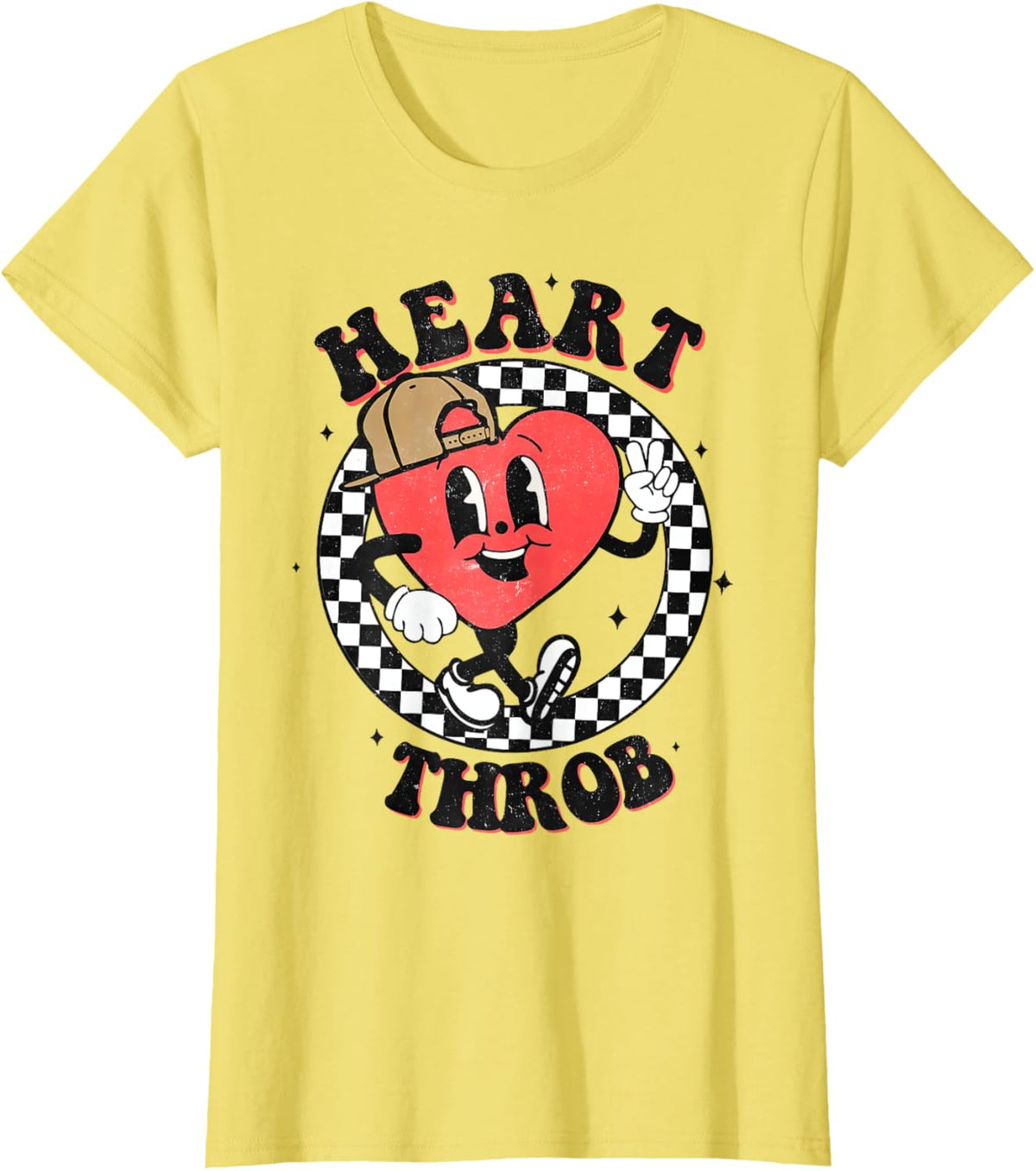Retro Heart Throb Checkered Kid Preschool Boy Valentines Day