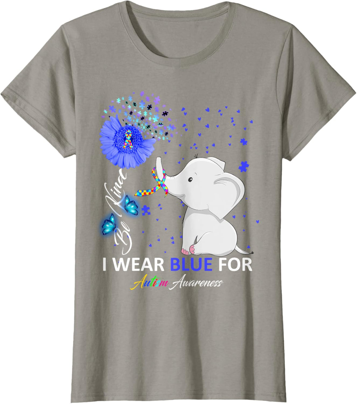 I Wear Blue Autism Awareness - Elephant Autism Awareness