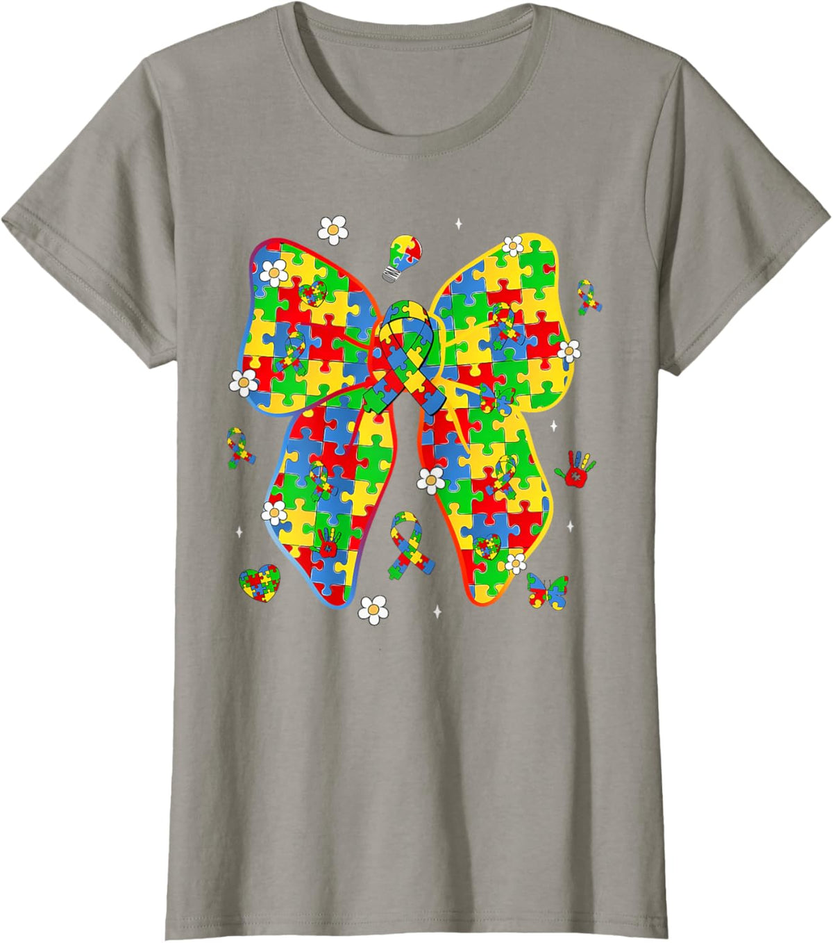 Autism Awareness Coquette Bow Puzzle Bow Women Kids Girl Boy