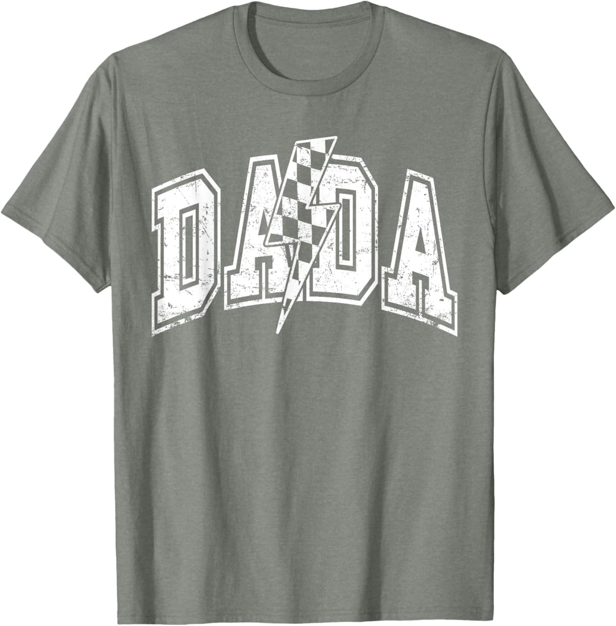 Dada Lightning Bolt Checkered Varsity Dad Men Father&#39;s Day