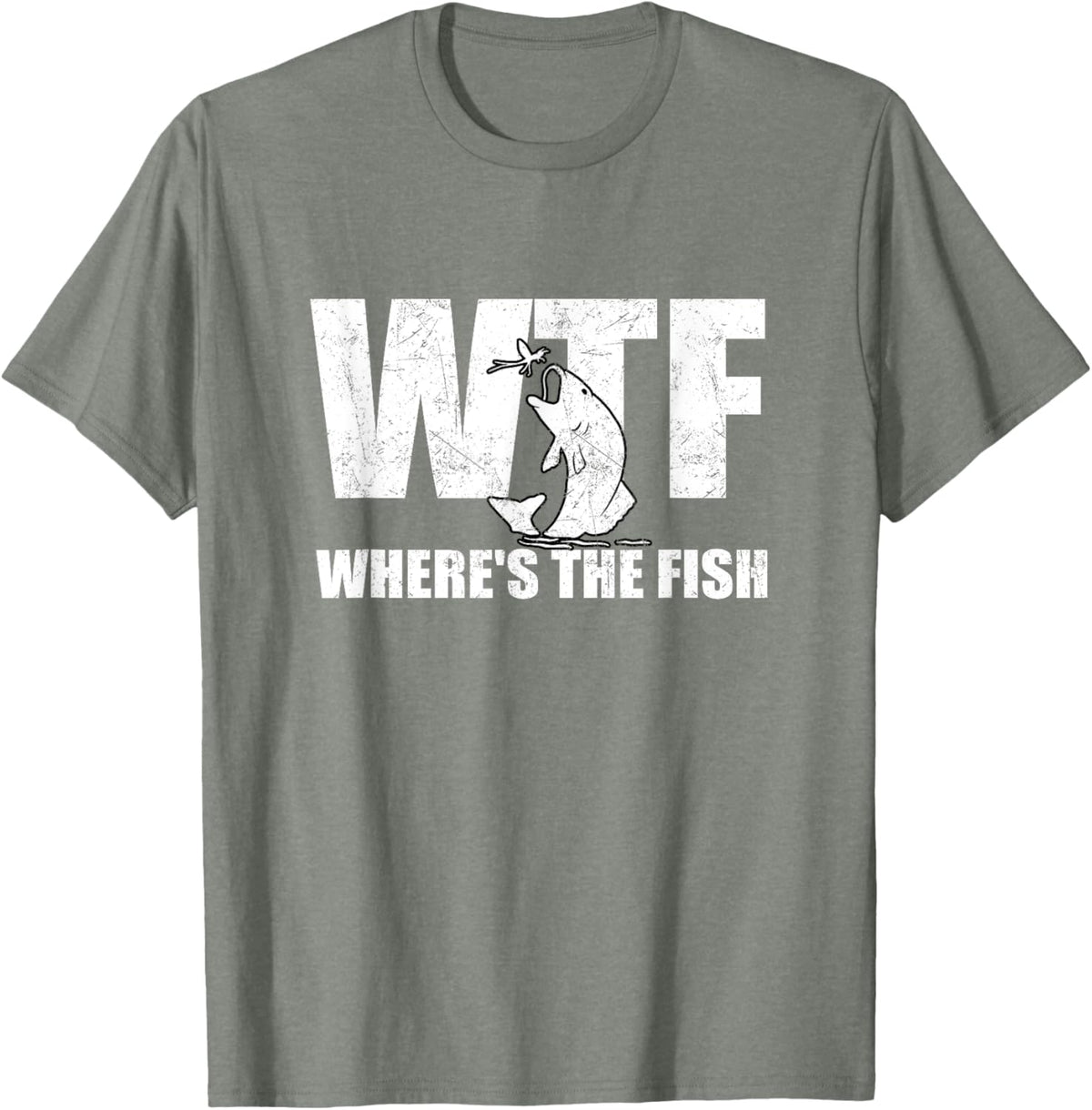 WTF Where&#39;s The Fish Men&#39;s Funny Fishing Gifts Fathers Day