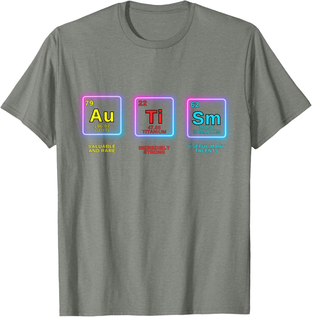 Autism Awareness Kids Women Men Elements Periodic Table ASD