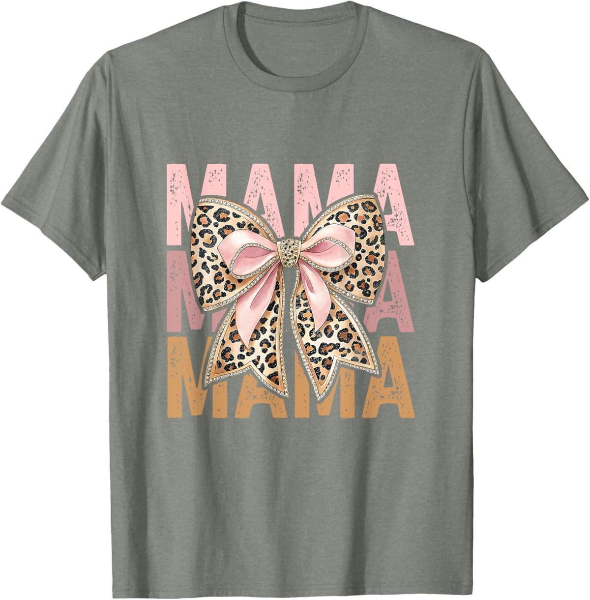 Retro Leopard Mama,Cute Mom Retro Coquette Bow Mother&#39;s Day