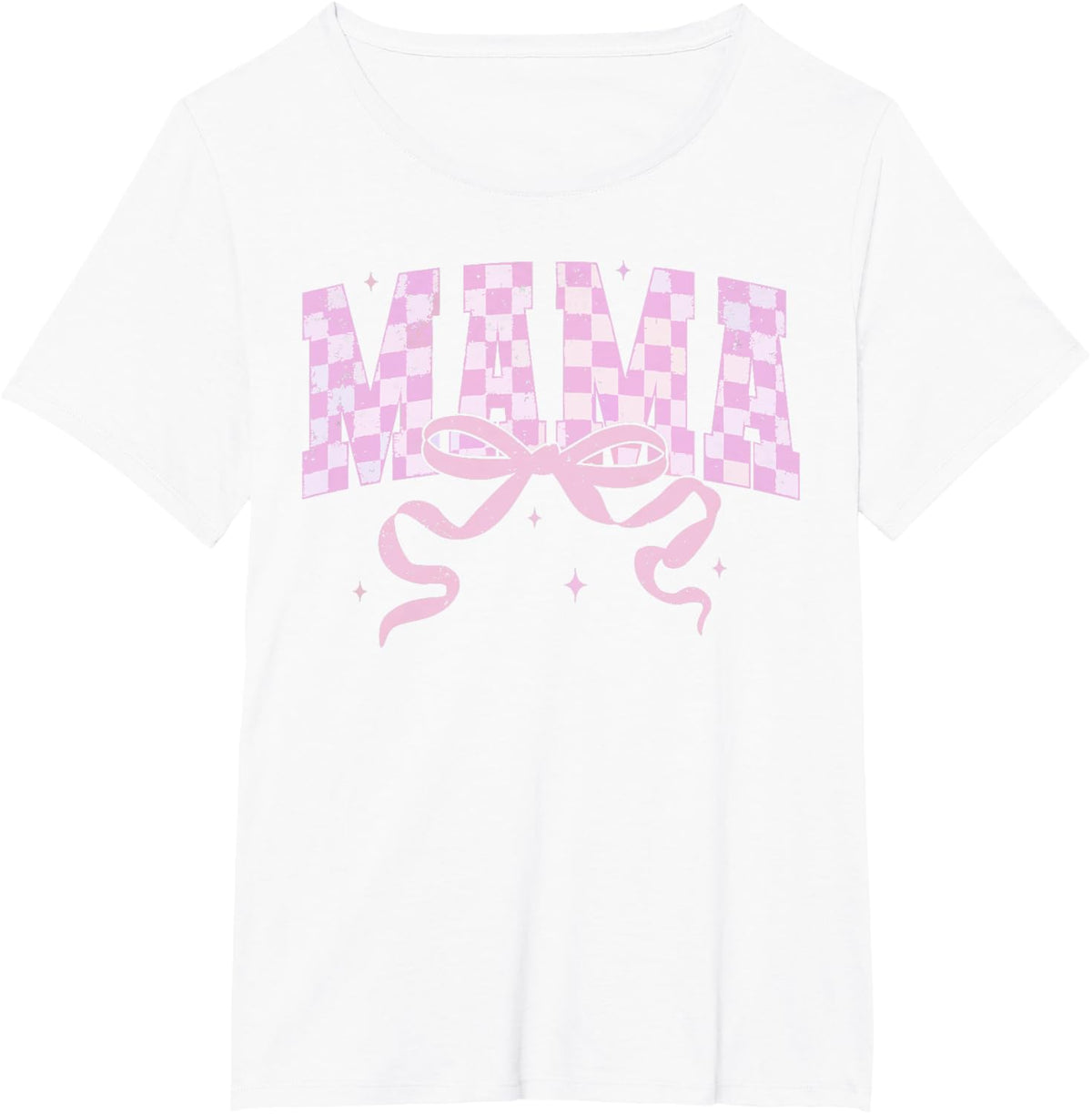 Retro Checkered Mama Coquette Mother&#39;s Day Pink Bow